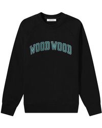 WOOD WOOD Hester Arch Logo Crew Sweat - Black