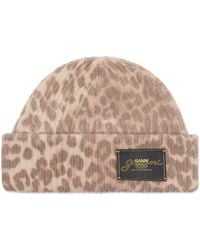 Ganni - Graphic Wool Mix Beanie - Lyst