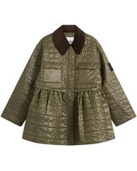 Ganni - Shiny Quilt Midi Jacket - Lyst