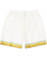 Casablancabrand - Tennis Club Silk Drawstring Shorts - Lyst