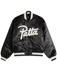 PATTA - Script Logo Satin Varsity Jacket - Lyst