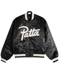 PATTA - Script Logo Satin Varsity Jacket - Lyst