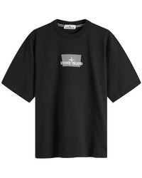 Stone Island - Grid Print Logo T-Shirt - Lyst