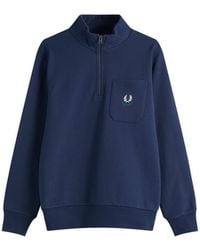 Fred Perry - Embroidered Champion Half Zip Sweatshirt - Lyst