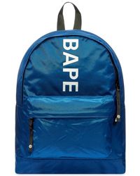 bape happy new year ape head patch backpack grey