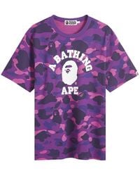 A Bathing Ape - Colour Camo College T-Shirt - Lyst
