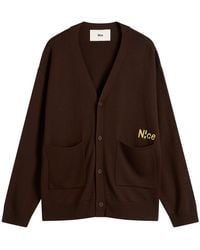 N!CE - Embroidered Logo Knit Cardigan - Lyst