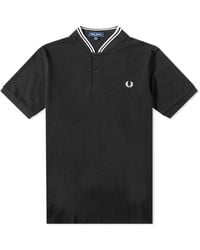 Fred Perry - Bomber Collar Polo Shirt Men's Black/black - Lyst