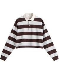 GOOD AMERICAN - Cropped Rugby Polo Top - Lyst