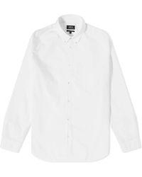 A.P.C. - Edouard Button Down Logo Shirt - Lyst