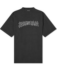 Balenciaga - Metal Logo Oversized T-Shirt - Lyst