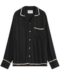 Nomarythm Textile - Trim Embroidery Open Collar Shirt - Lyst