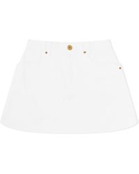 Balmain - Western Denim Short Skirt - Lyst