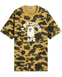 A Bathing Ape - 1St Camo College Tee - Lyst