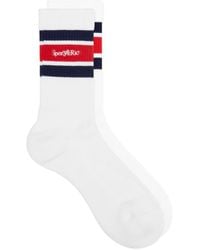 Sporty & Rich - Serif Logo Striped Socks - Lyst