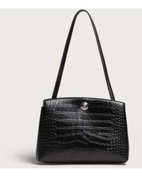 Liffner - Pushlock Pouch Croc Embossed Shoulder Bag - Lyst