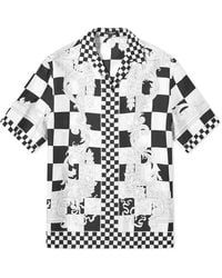 Versace - Checkerboard Medusa Print Silk Vacation Shirt - Lyst