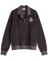 Sporty & Rich - Ny Crest Longsleeve Velour Polo - Lyst