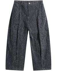 SAGE NATION - Box Pleat Needle Punch Denim Jeans - Lyst