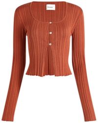 Holzweiler - Uneven Rib Knit Cardigan - Lyst