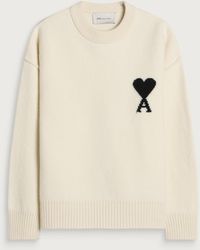 Ami Paris - Crewneck Contrasted Adc Jumper - Lyst