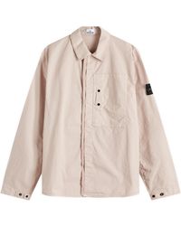 Stone Island - Supima Cotton Twill Stretch-Tc Button Shirt Jacket - Lyst