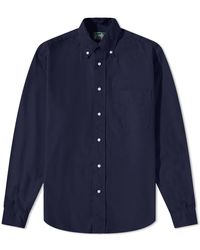 Gitman Vintage Button Down Overdyed Oxford Shirt - Blue