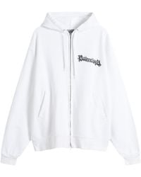 Balenciaga - Metal Merch Oversized Zip-Up Hoodie - Lyst