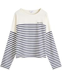 Sporty & Rich - Serif Logo Mariniere Sweater - Lyst