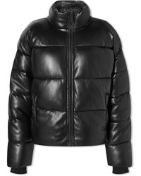 GOOD AMERICAN - Leather Look Puffer Jacket - Lyst