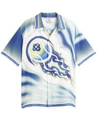 CASABLANCA - Flaming Tennis Ball Cuban Collar Shirt - Lyst