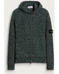 Stone Island - Mouliné Cotton Chenille Zip Hoodie - Lyst