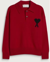 Ami Paris - Contrasted Adc Polo - Lyst