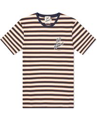 Maison Kitsuné - Cafe Kitsune Printed Striped Regular T-shirt-shirt - Lyst