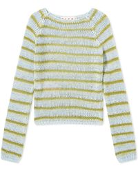 Marni - Long Sleeve Boat Neck Striped Sweater - Lyst