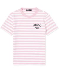 Versace - Fitted Stripe Logo T-Shirt - Lyst