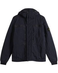 Stone Island - Warp Rib Nylon-Tc Hooded Jacket - Lyst