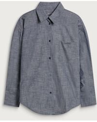 Calvin Klein - Long Sleeve Chambray Button Down Top - Lyst