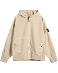 Stone Island - Panama Cotton Old Effect Hooded Jacket - Lyst