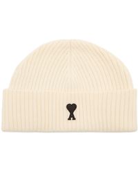 Ami Paris - Felted Merino Wool Knit Beanie - Lyst