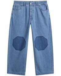 EBIT - Octagon Patch Denim Jeans - Lyst