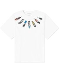 Marcelo Burlon - Collar Feathers Oversized T-Shirt - Lyst