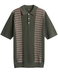 Beams Plus - Jacquard Stripe Knit Polo - Lyst