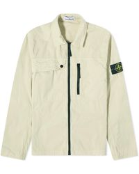 Stone Island - Supima Cotton Twill Stretch-Tc Zip Shirt Jacket - Lyst