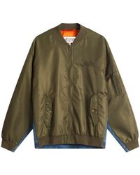 Maison Margiela - Nylon And Denim Bomber Jacket - Lyst