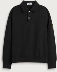 Stone Island - Tubular Cotton Garment Dyed Polo Sweatshirt - Lyst