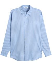 AURALEE - Cotton Silk Stripe Shirt - Lyst
