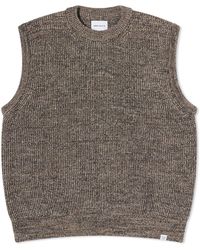 Norse Projects - Manfred Wool Cotton Ribbet Vest - Lyst