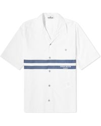 Stone Island - Marina Cotton Canvas Shorts Sleeve Shirt - Lyst