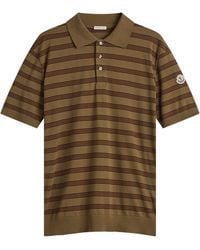 Moncler - Stripe Short Sleeve Knitted Polo - Lyst
